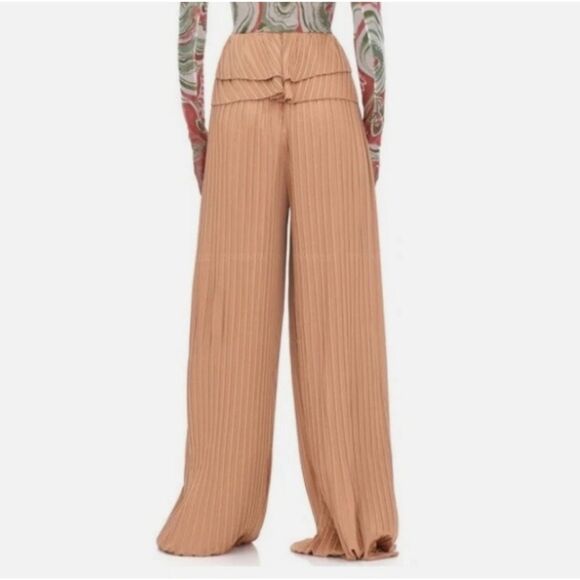 ANDREA IYAMAH Beige LINEA PLEATED
PANTS(Size Small) - Picture 1 of 7